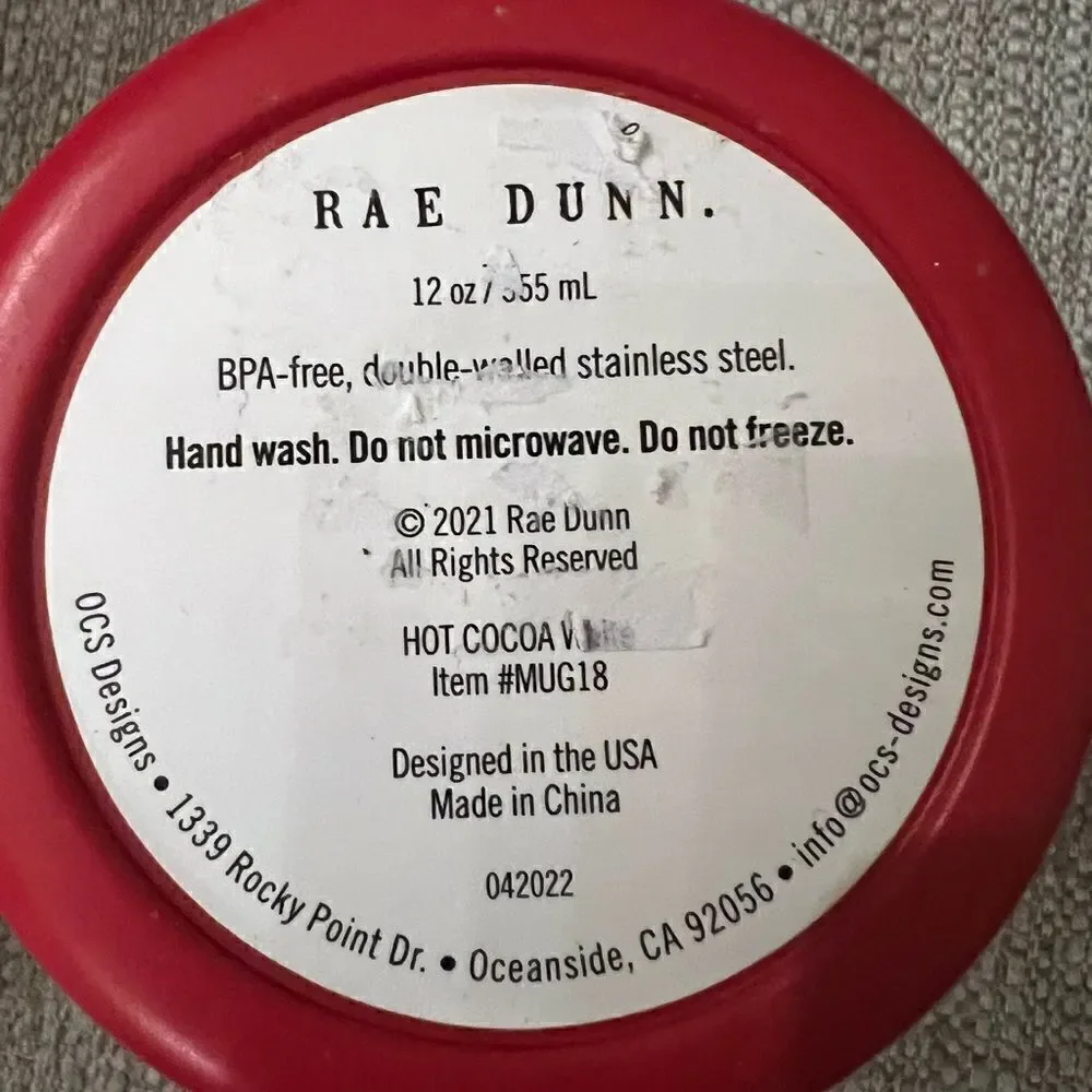 NWT Rae Dunn Hot Cocoa mug with lid